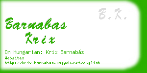 barnabas krix business card